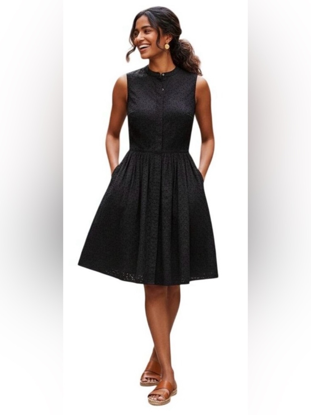 J by J Crew Black Eyelet Dress